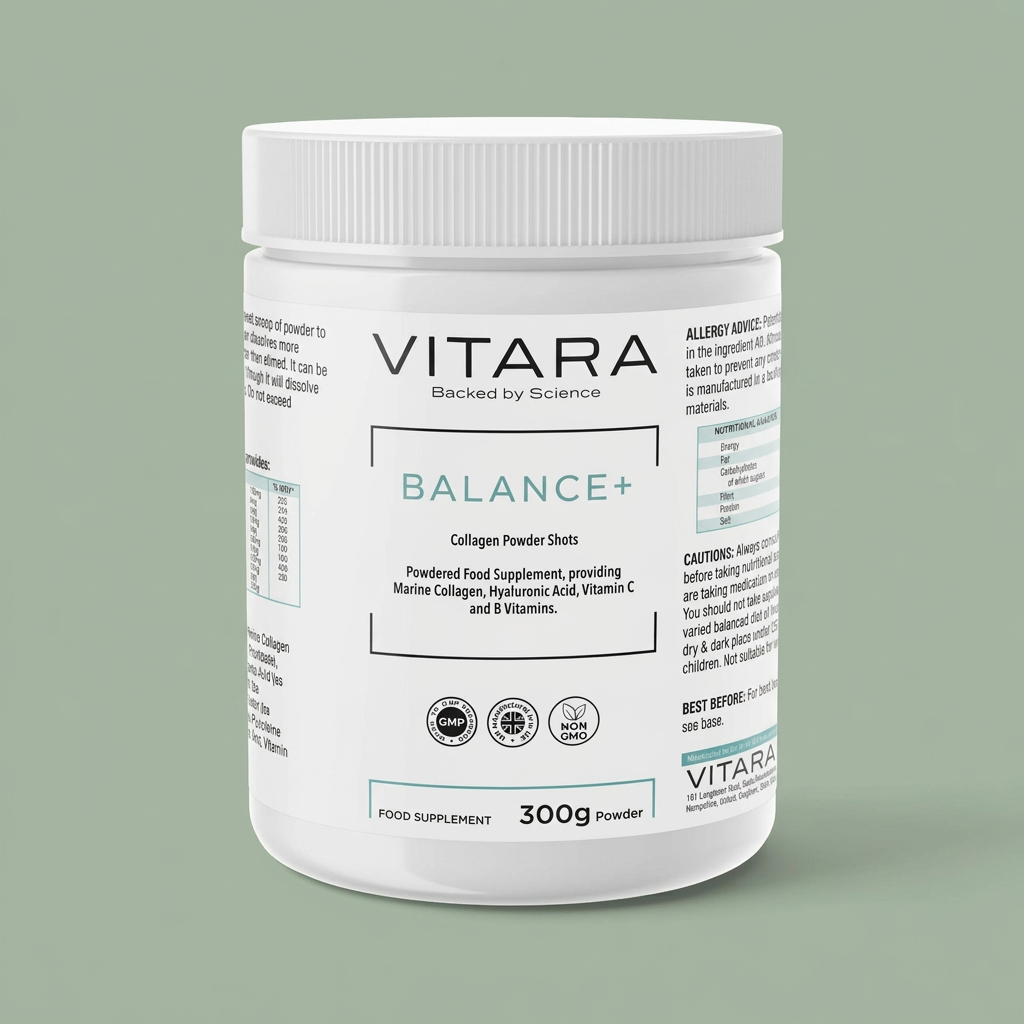 VITARA BALANCE+ Collagen Powder | Marine Collagen, Hyaluronic Acid, B Vitamins & Vitamin C | 300g