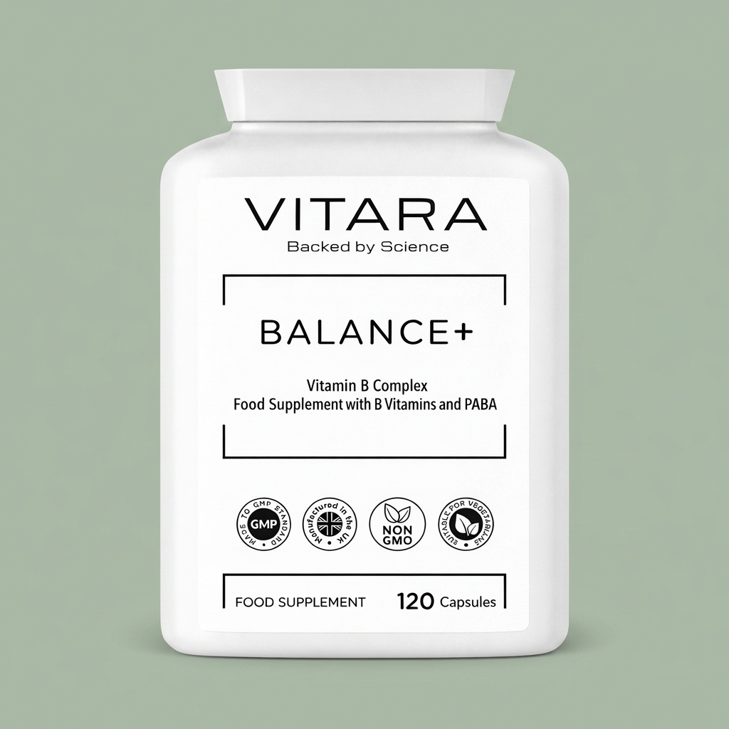 Vitamin B Complex with matching sage background